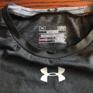 L, grey compression fit heat gear